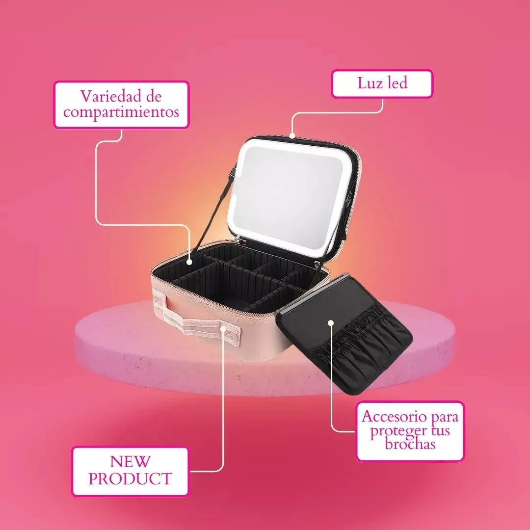 AuraBox Estuche Maquillaje Portátil Con Luz LED®